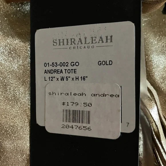 Shiraleah Gold Tote Bag Luxurious Design - Picture 3 of 4